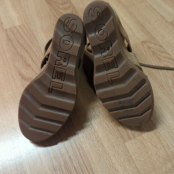 Sorel Joanie II Sandals Womens 6 Tan Wedge Lace Up Wedge Outdoors - Picture 6 of 8